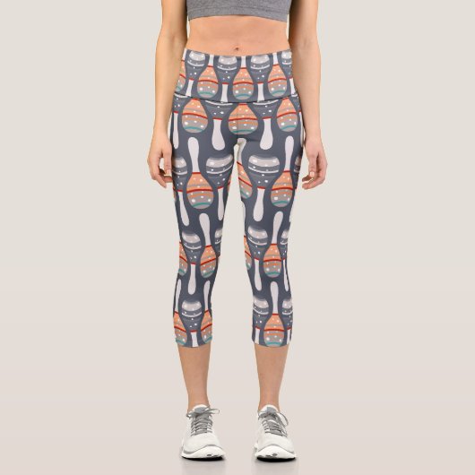 Cinco De Mayo Pattern Capri Leggings (Vorderseite)