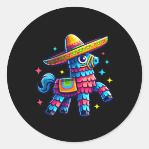Cinco De Mayo Pinata Mexican Fiesta Party Pinata C Runder Aufkleber