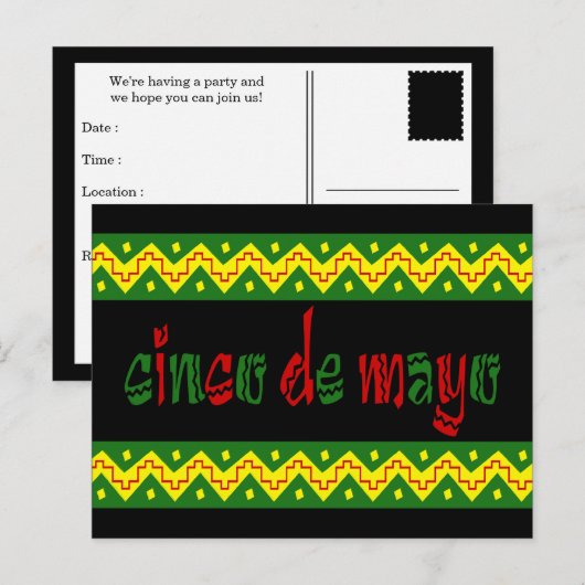 cinco de mayo postkarte (Vorne/Hinten)