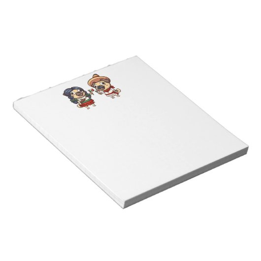Cinco De Mayo Pugs Notepad Notizblock (angewinkelt)