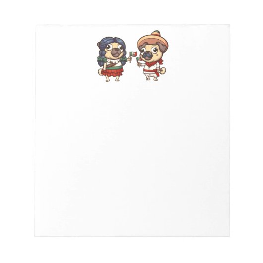 Cinco De Mayo Pugs Notepad Notizblock (Vorderseite)