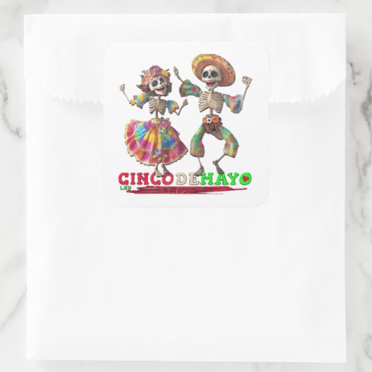 CINCO DE MAYO QUADRATISCHER AUFKLEBER (Tasche)