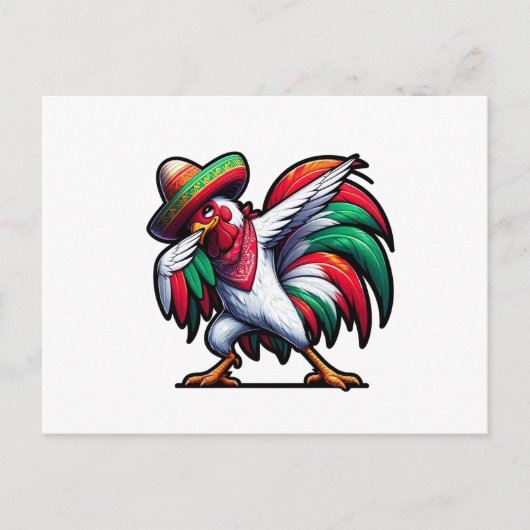 Cinco de Mayo Rooster Postkarte (Vorderseite)