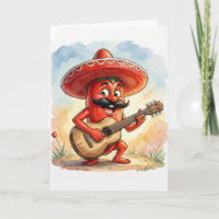 Cinco de Mayo Roter Chili-Pfeffer-Gitarrist