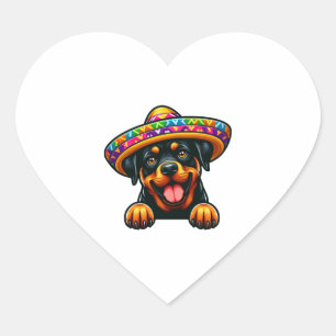 Cinco de Mayo Rottweiler Mexiko Feier Herz-Aufkleber