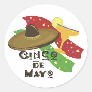Cinco de Mayo Runder Aufkleber