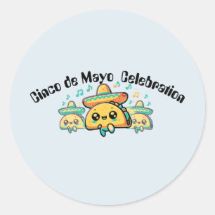Cinco de Mayo Salsa Tacos Runder Aufkleber