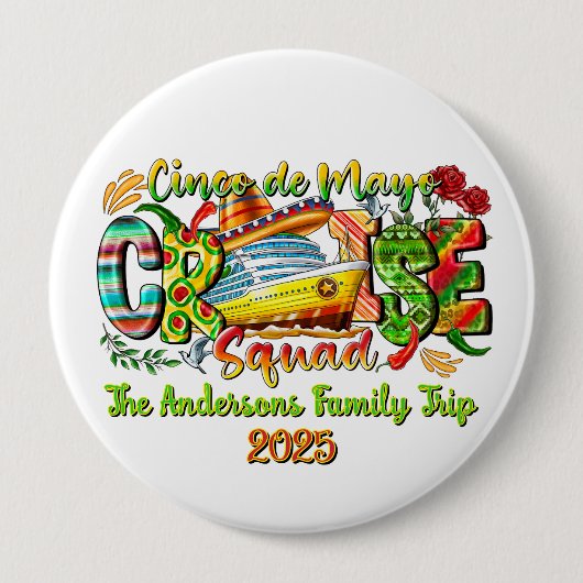 Cinco De Mayo Schifffahrt Shirt Individuelle Name  Button (Vorderseite)