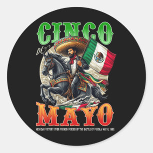 Cinco de Mayo Schlacht von Puebla 1862 Mexikanisch Runder Aufkleber