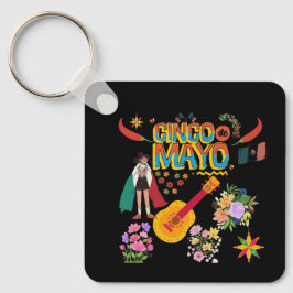 Cinco De Mayo schwarz Schlüsselanhänger