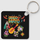 Cinco De Mayo schwarz Schlüsselanhänger (Rückseite)