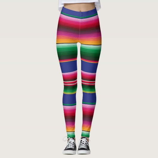 Cinco de Mayo Serape Blanket Leggings (Vorderseite)