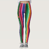 Cinco de Mayo Serape Blanket Muster NAME Leggings (Vorderseite)