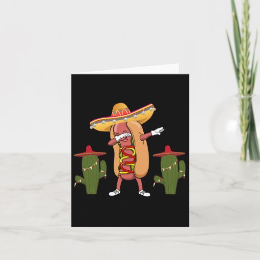 Cinco De Mayo Shirt Hot Dog Cactus Dancing Karte (Vorderseite)