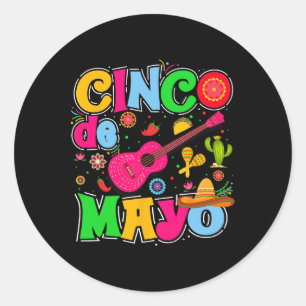 Cinco De Mayo-Shirt Mexikanische Fiesta 5 De Mayo Runder Aufkleber