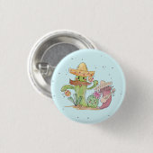 Cinco de Mayo Singing Cactus und Pepper Mariachis Button (Vorne & Hinten)