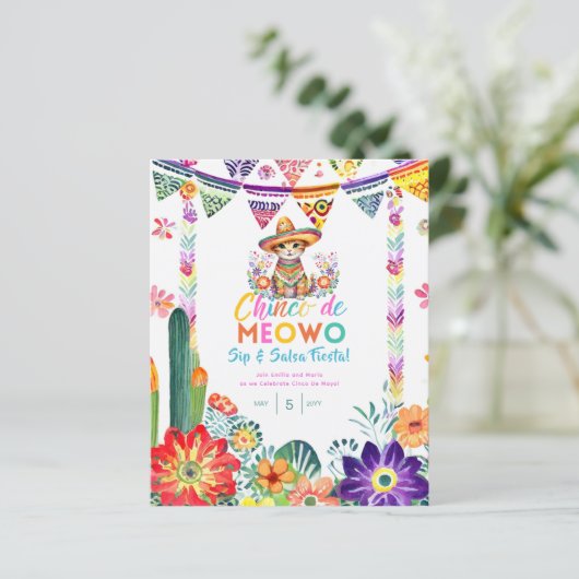 Cinco De Mayo Sip und Salsa Funny Cat FIESTA (Stehend Vorderseite)