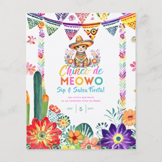 Cinco De Mayo Sip und Salsa Funny Cat FIESTA (Vorderseite)