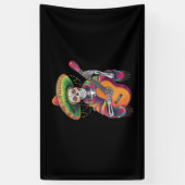 Cinco De Mayo Skeleton Skull Fiesta Guitar Banner (Vertikal)