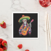 Cinco De Mayo Skeleton Skull Fiesta Guitar Serviette (Beispiel)