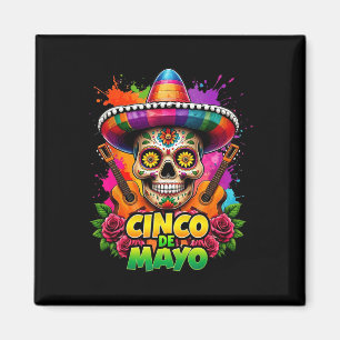 Cinco De Mayo Skelett Schädel Sombreros Gitarre Me Magnet