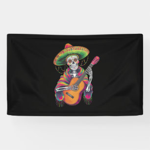 Cinco De Mayo Skelett-Totenkopf-Fest-Gitarre Banner