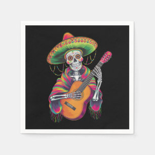 Cinco De Mayo Skelett Totenkopf Fiesta Gitarre Serviette