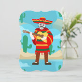 cinco de mayo skeletto einladung (Stehend Vorderseite)