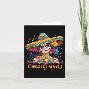 Cinco de Mayo Skull mit Sombrero Women Girls Karte