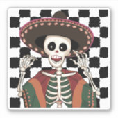 Cinco De Mayo Skull Poncho Sombrero Idee Aufkleber (Vorderseite)
