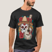 Cinco De Mayo Skull Sombrero T-Shirt (Vorderseite)