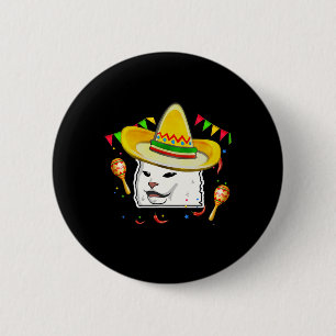 Cinco De Mayo Smudge Katze Mexikanischer Liebhaber Button