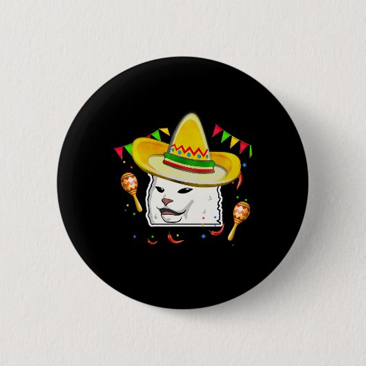 Cinco De Mayo Smudge Katze Mexikanischer Liebhaber Button (Vorderseite)