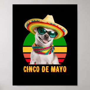 Cinco de Mayo Sombrero Chihuahua mit Sonnenbrille Poster