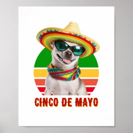 Cinco de Mayo Sombrero Chihuahua mit Sonnenbrille Poster