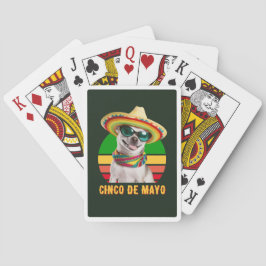 Cinco de Mayo Sombrero Chihuahua mit Sonnenbrille Spielkarten