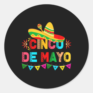 Cinco De Mayo Sombrero Mexikanisches Festival Part Runder Aufkleber