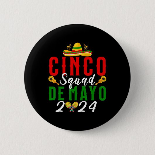 Cinco De Mayo-Squad-Fest Familien-Matching-Gruppe Button (Vorderseite)