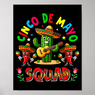 Cinco De Mayo Squad Mexikanischer Kaktus Sombrero  Poster