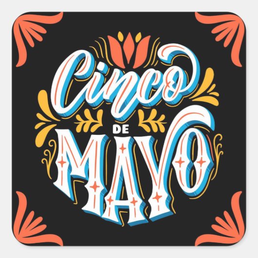 Cinco De Mayo Square Sticker (Vorderseite)