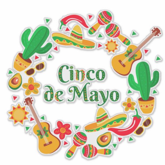 Cinco De Mayo Sticker (Vorderseite)