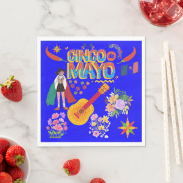 Cinco De Mayo strahlend blau Serviette