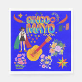 Cinco De Mayo strahlend blau Serviette (Vorderseite)