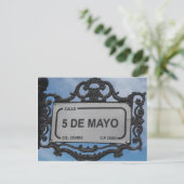 Cinco de Mayo | Street Sign | La Paz Mexico Postkarte (Stehend Vorderseite)