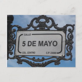Cinco de Mayo | Street Sign | La Paz Mexico Postkarte