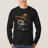 Cinco De Mayo Sugar Skull Cat Sombrero Mexican T-Shirt (Vorderseite)