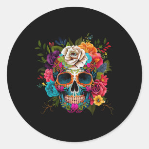 Cinco de Mayo Sugar Skull Day of the Dead Mexican Runder Aufkleber