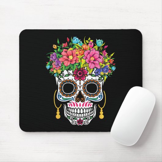 Cinco De Mayo Sugar Skull Dia De Los Muertos Day O Mousepad (Mit Mouse)