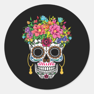 Cinco De Mayo Sugar Skull Dia De Los Muertos Day O Runder Aufkleber