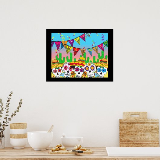 Cinco de Mayo Sugar Skull Print Poster (Küche)